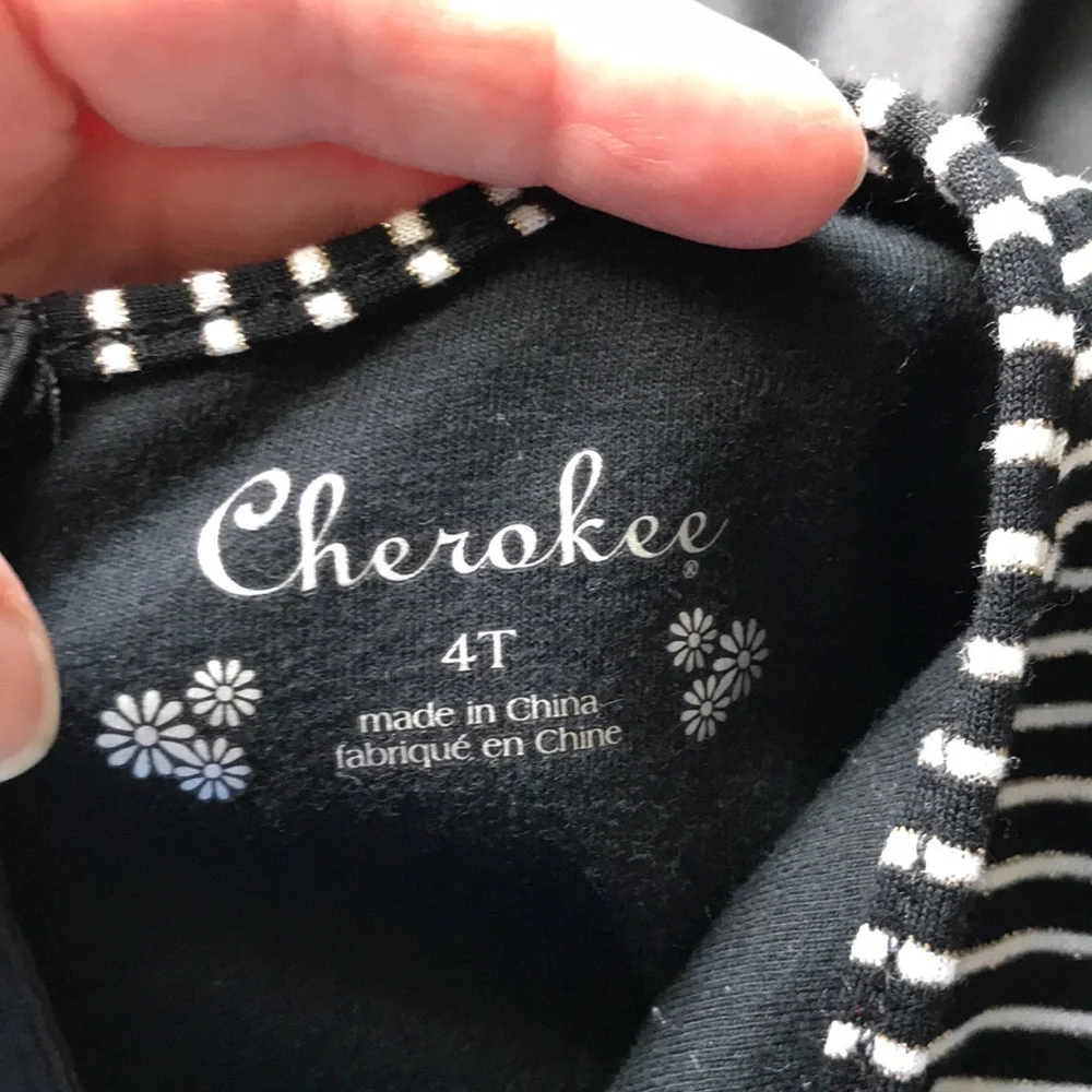 CHEROKEE Girls Holliday Black Stripes Knot Tutu Dress | 4T